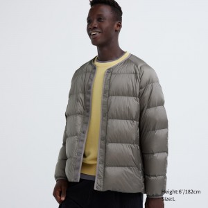 UNIQLO 100pct Recycled Down Jacket Gray | 958-EUMOFS