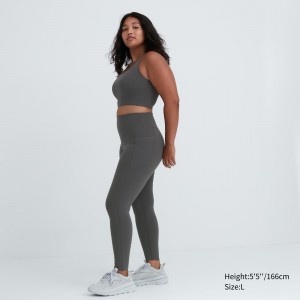 UNIQLO Airism Uv Protection Soft Leggings With Pockets Gray | 027-IDJMUX
