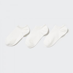 UNIQLO Ankle Socks Three Pairs Beyaz | 720-FPRTYC
