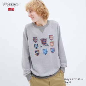 UNIQLO College Sweatshirt Gray | 078-XGUFIJ