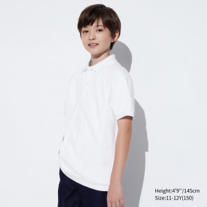 UNIQLO Dry Piqué Polo Shirt Beyaz | 159-YOQHTR