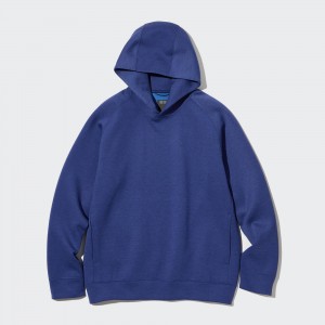 UNIQLO Dry Stretch Hoodie Mavi | 465-YAQGPZ