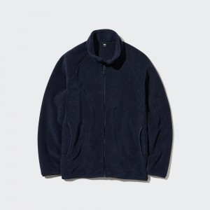 UNIQLO Fleece Zipped Jacket Lacivert | 528-KWFCIA