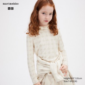 UNIQLO Girls Heattech Turtleneck Long Sleeved Thermal Top Açık | 564-FDRMGQ