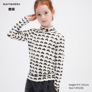 UNIQLO Girls Heattech Turtleneck Long Sleeved Thermal Top Beyaz | 839-YMGUAB