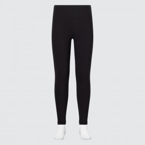 UNIQLO Heattech Extra Warm Cotton Thermal Leggings Siyah | 285-PBSQGC