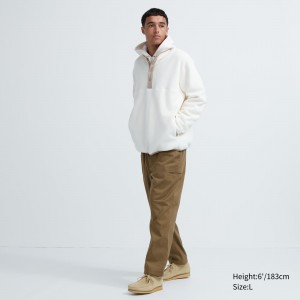 UNIQLO Heattech Warm Lined Trousers Short Kahverengi | 924-KOVRPM