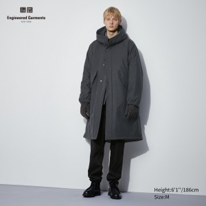 UNIQLO Heattech Warm Padded Coat Koyu | 394-QSEJYD