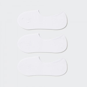 UNIQLO Invisible No Show Socks Three Pairs Beyaz | 562-UDCIGH