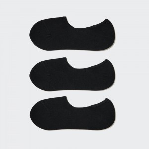 UNIQLO Invisible No Show Socks Three Pairs Siyah | 936-IMGJON