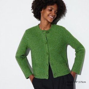 UNIQLO Knitted Short Jacket Yeşil | 801-BEPWXY