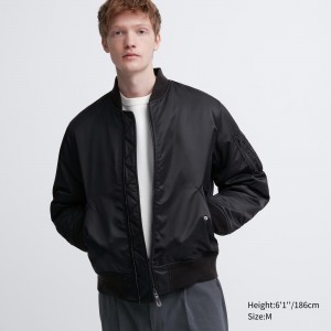 UNIQLO Ma 1 Blouson Jacket Siyah | 317-GYQWLX