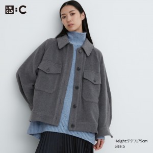 UNIQLO Oversized Jacket Gray | 916-ITSEKJ
