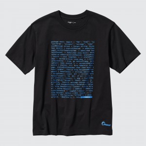 UNIQLO Peace For All Graphic T-Shirt Akamai Technologies Siyah | 516-NAYBSJ