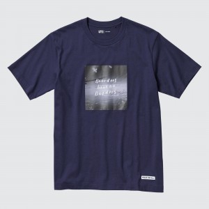UNIQLO Peace For All Graphic T-Shirt Ayumu Hirano Lacivert | 650-YTWRPI
