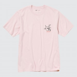UNIQLO Peace For All Graphic T-Shirt Haruka Ayase Pembe | 689-DZHLEN