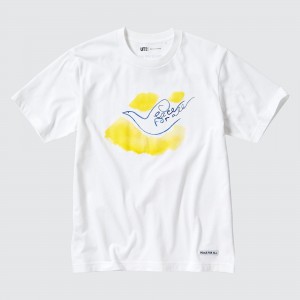 UNIQLO Peace For All Graphic T-Shirt Ines De La Fressange Beyaz | 187-YESWND