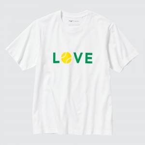 UNIQLO Peace For All Graphic T-Shirt Roger Federer Beyaz | 504-VKUXNS