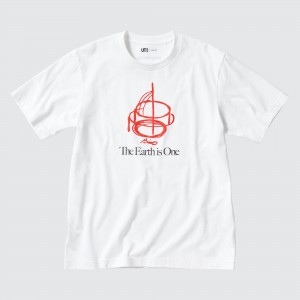 UNIQLO Peace For All Graphic T-Shirt Tadao Ando Beyaz | 915-ESHNVK