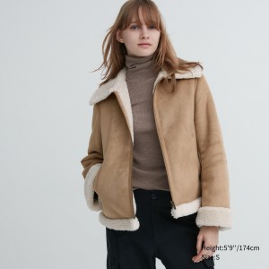 UNIQLO Pile Lined Jacket Bej Rengi | 236-JLBXPW