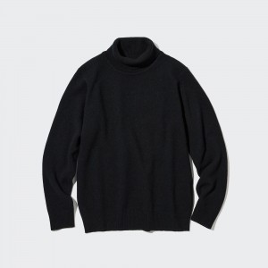 UNIQLO Premium Lambswool Turtleneck Jumper Siyah | 251-OPIKFQ