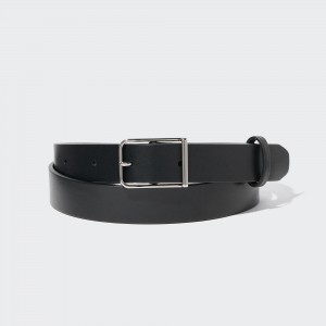 UNIQLO Rounded Square Buckle Belt Siyah | 702-JDPNTB