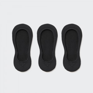 UNIQLO Sheer Invisible No Show Socks Three Pairs Siyah | 204-FSIONH