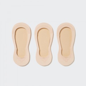 UNIQLO Sheer Invisible No Show Socks Three Pairs Bej Rengi | 463-WNSRDT