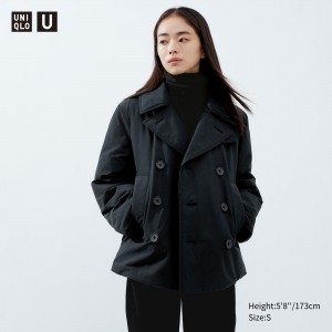 UNIQLO Short Padded Pea Coat Siyah | 198-URJOEB