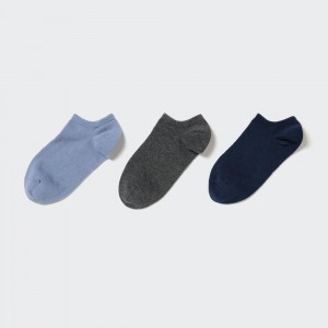 UNIQLO Short Socks Three Pairs Mavi | 276-WJYXEQ
