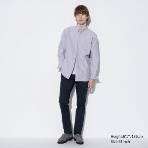 UNIQLO Slim Fit Chinos Lacivert | 637-ZKAOBL
