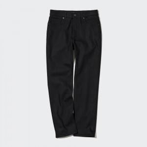 UNIQLO Slim Fit Straight Leg Ankle Length Jeans Siyah | 238-QJRVBW