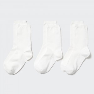 UNIQLO Socks Three Pairs Beyaz | 426-ZIBFVN