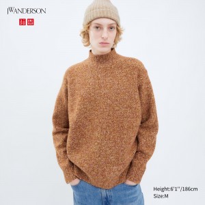 UNIQLO Soufflé Yarn Mock Neck Jumper Turuncu | 436-AYUOXN