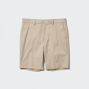 UNIQLO Stretch Slim Fit Shorts Bej Rengi | 629-IXUOMG