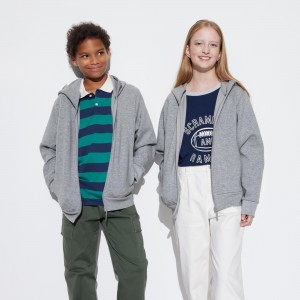 UNIQLO Ultra Stretch Dry Sweat Zipped Hoodie Gray | 230-AWKRQU