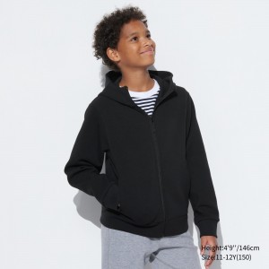UNIQLO Ultra Stretch Dry Sweat Zipped Hoodie Siyah | 871-ZRCQBT