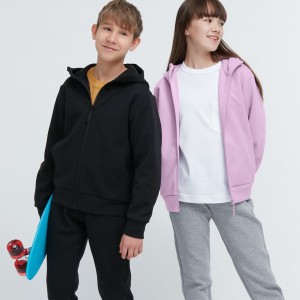 UNIQLO Ultra Stretch Dry Sweat Zipped Hoodie Siyah | 876-EWXDSF