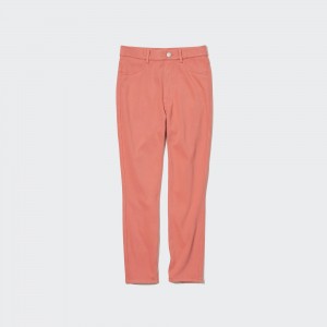 UNIQLO Ultra Stretch High Rise Cropped Leggings Pembe | 643-DQEVWC