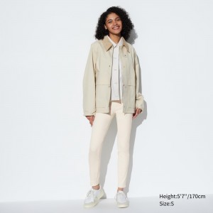 UNIQLO Ultra Stretch Leggings Beyaz | 590-VTLFKI