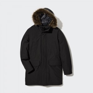 UNIQLO Ultra Warm Hybrid Down Coat Siyah | 876-PTEUFX