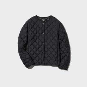 UNIQLO Warm Padded Quilted Jacket Siyah | 124-OZUKGE