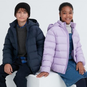 UNIQLO Warm Padded Washable Hooded Parka Water Repellent Lacivert | 154-AGYPBM