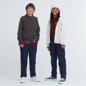 UNIQLO Warm Stretch Lined Jeans Mavi | 275-BPANRF